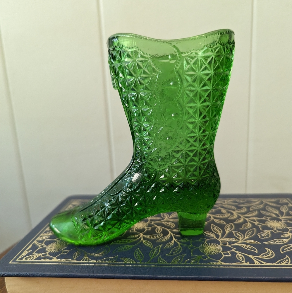 Vintage Glass Green Boot